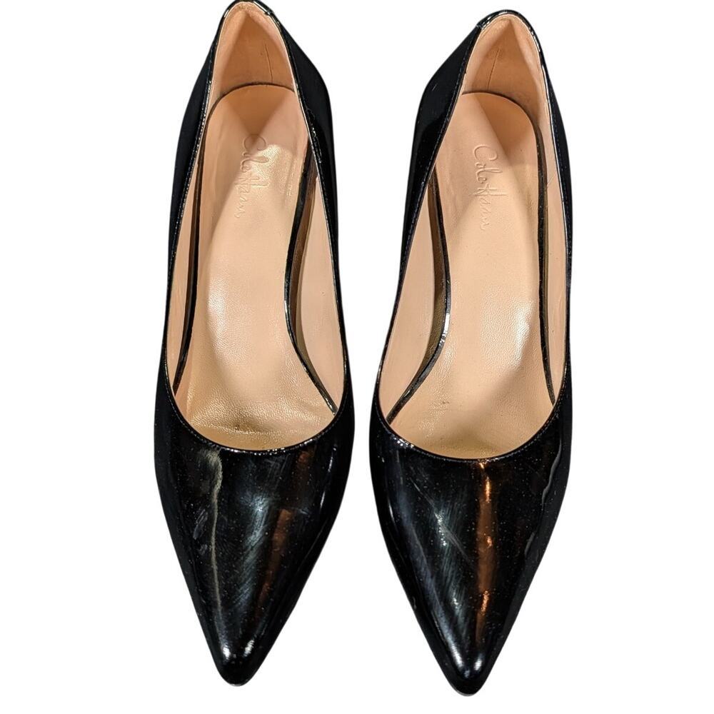 Cole Haan Nike Air Black Patent Leather Pointed Toe Pumps Heels 7J